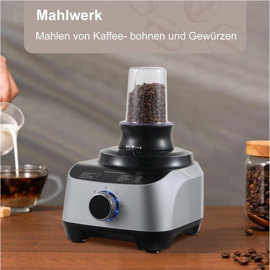 Zavira® Keukenmachine - Keukenrobot - Mixer - Mengkom van 3,5 liter - 1,5 l mixer - Zilver van Zavira — afbeelding 2