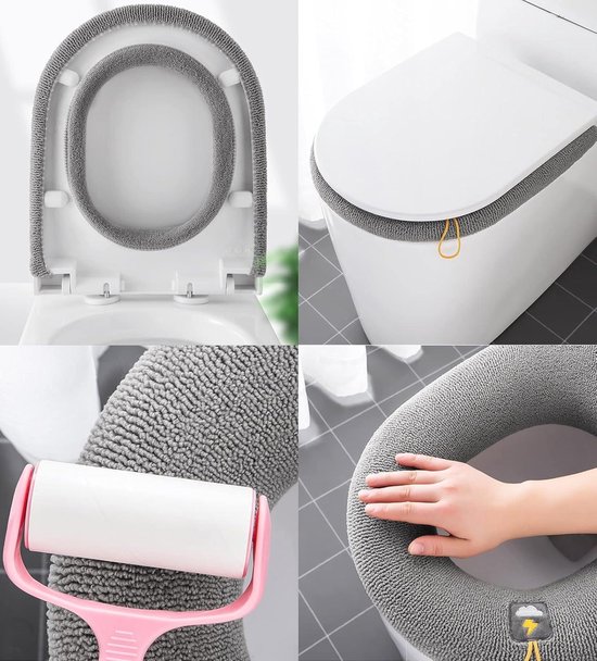 Baffect Dikker Toiletbril Cover Kussen Antibacterieel Luxe Toiletten Warm Toiletbril Covers Warm Toiletbril Mat Super Warm Universeel (Beige