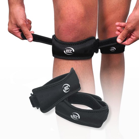 Genouillère Sport Réglable Compression 2 Pièces – Soutien Genou Running Arthrose Ménisque (Bleu XXL)