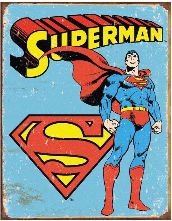 Wandbord - superman -30x40cm-