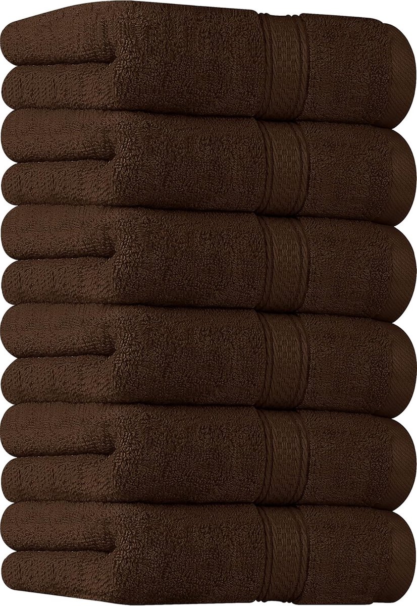 Famanu - Hoogwaardige bruine handdoeken – 100% gekamd ringgesponnen katoen, ultra-zacht en zeer absorberend, 600 g/m² extra grote dikke handdoeken van 41 x 71 cm, hotel- en spa kwaliteit handdoeken (set van 6)