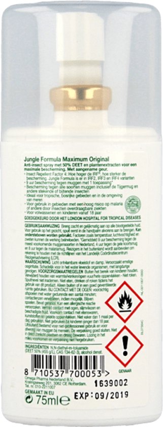 Jungle Formula Maxim Original - Muggenbescherming - 50% DEET - 75 ml
