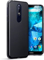 Hoesje voor Nokia 7.1 (2018), gel case, mat zwart