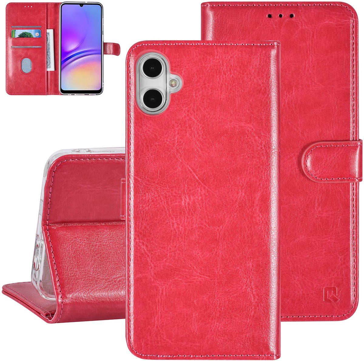 UNIQ Accessory Galaxy A05 Book Case hoesje Pasjeshouder - Felroze