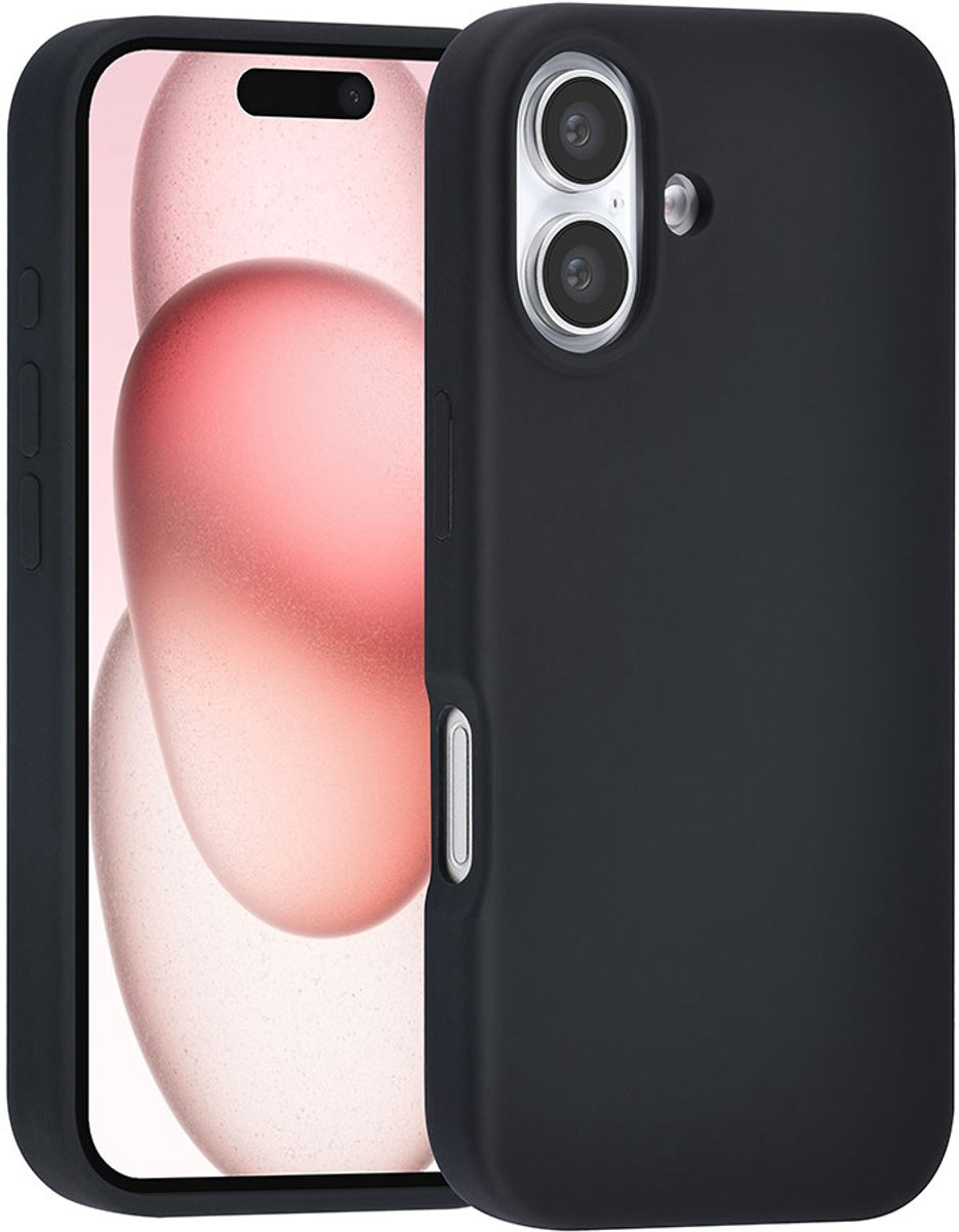 TUNIQ-iPhone 16 Backcase-Premium Liquid silicone-Zwart