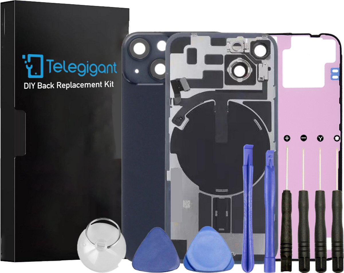 iPhone 14 - Achterkant voor Reparatie - A+ Kwaliteit - met gereedschap en plakstrip - Kleur ZWART/DONKERBLAUW/MIDGNIGHT - Telegigant.nl