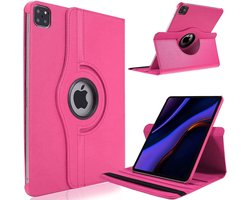 Book Cover Geschikt voor: Apple iPad Pro 11 Inch (2024) Draaibaar Hoesje - Multi stand Case - Donkerroze