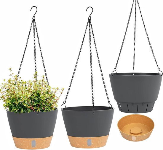 ZMTECH 20cm Hangende Plantenpotten met Watering Inlet