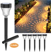Bol.com Solar Tuinlamp met extra verlengstangen set (6 stuks) – Solar Tuinverlichting – buiten grondspots-Padverlichting – Led b... aanbieding