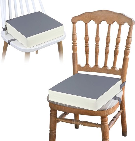 Stoelverhoger voor Eetkamerstoel - Zitverhoger Peuter Eettafel - Kinderen - Booster Seat - Zitkussen Tafel - Zitverhoger Voor Kinderen & Volwassenen - Stoelverhogers Voor Eettafel - Memory Foam Verhoogkussen - Ergonomisch Comfort