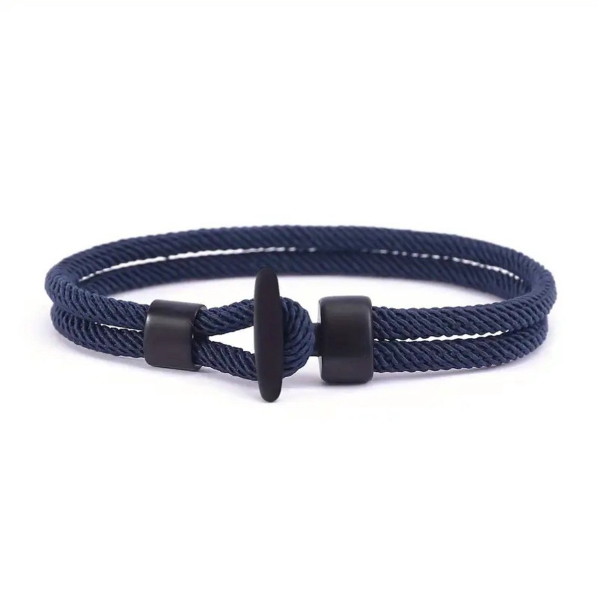 Bovista Armband - Staal - Nep Zilver - Dames - Marineblauw