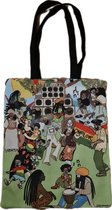 Tote bag (tas) volledig dubbelzijdig geprint met zwarte hengels DUB YARD