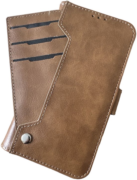 Coque de téléphone adaptée pour Samsung Galaxy A14. | Portefeuille Bookcase | Porte-cartes pour 9 cartes - Marron