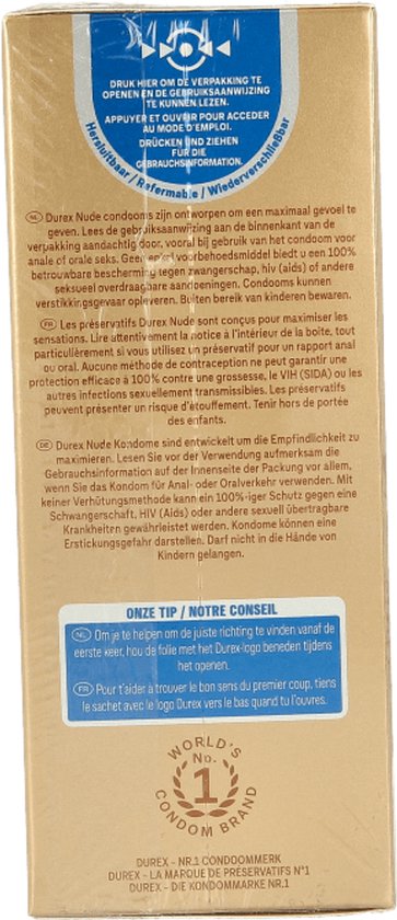 Durex Condooms Nude Huid-Op-Huid Gevoel - 20st - Ultra Dun