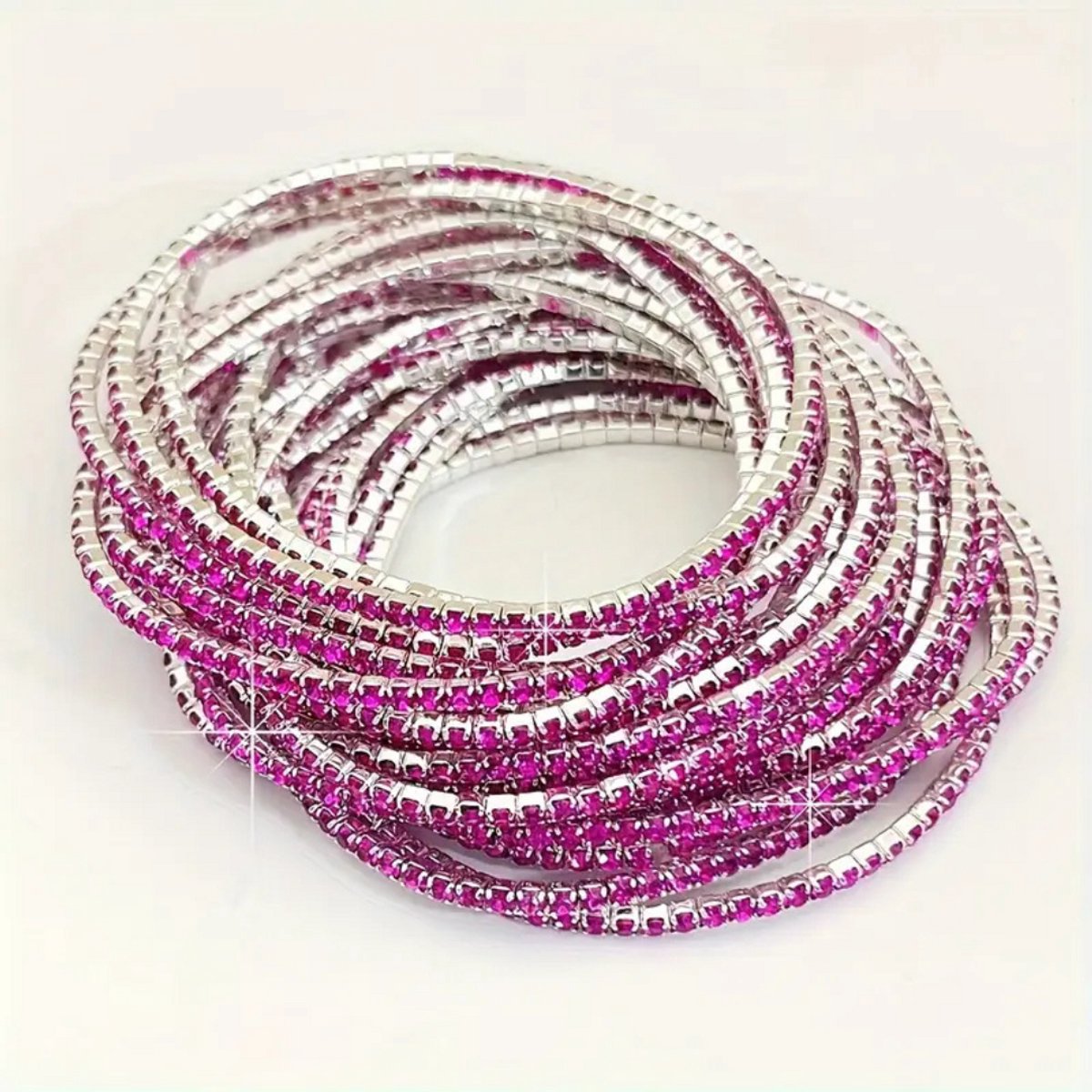Livano Armband - Staal - Nep Zilver - Dames - 5 St - Zilver/Roze