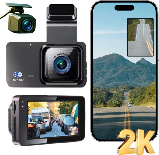 Shkalacar Dashcam Rétroviseur, Écran Tactile 12 Avant et Arrière