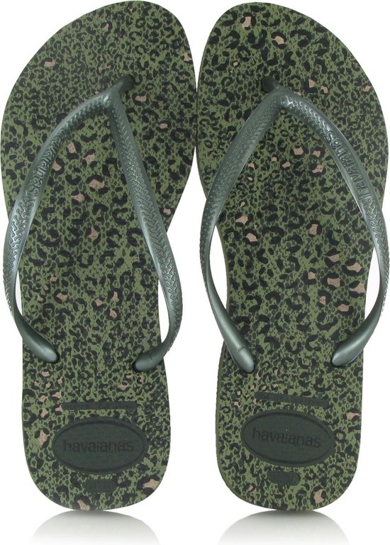 Havaianas Slippers - Maat 37/38 - Vrouwen - groen/zwart | bol.com