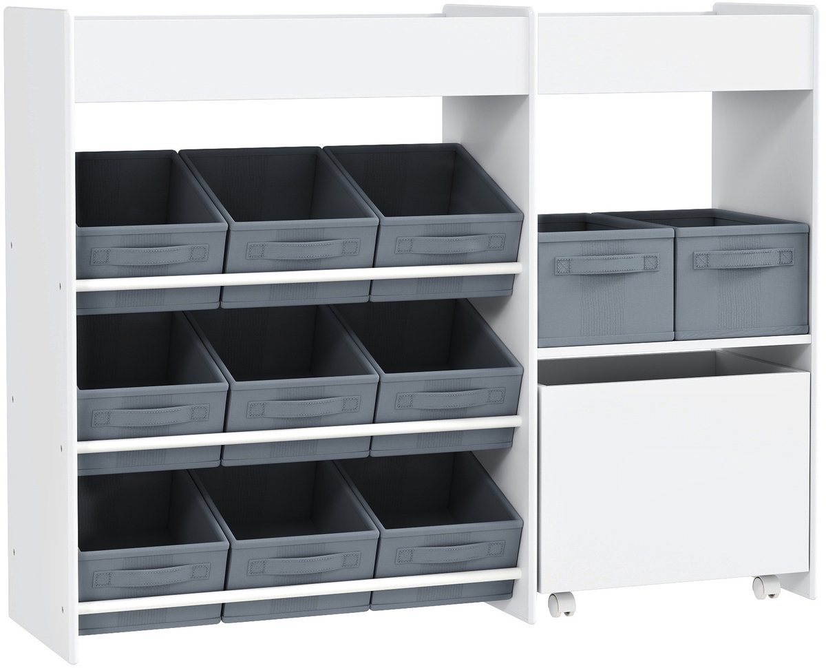 AIYAPLAY Kinderregal MDF, Vliesstoff Weiß