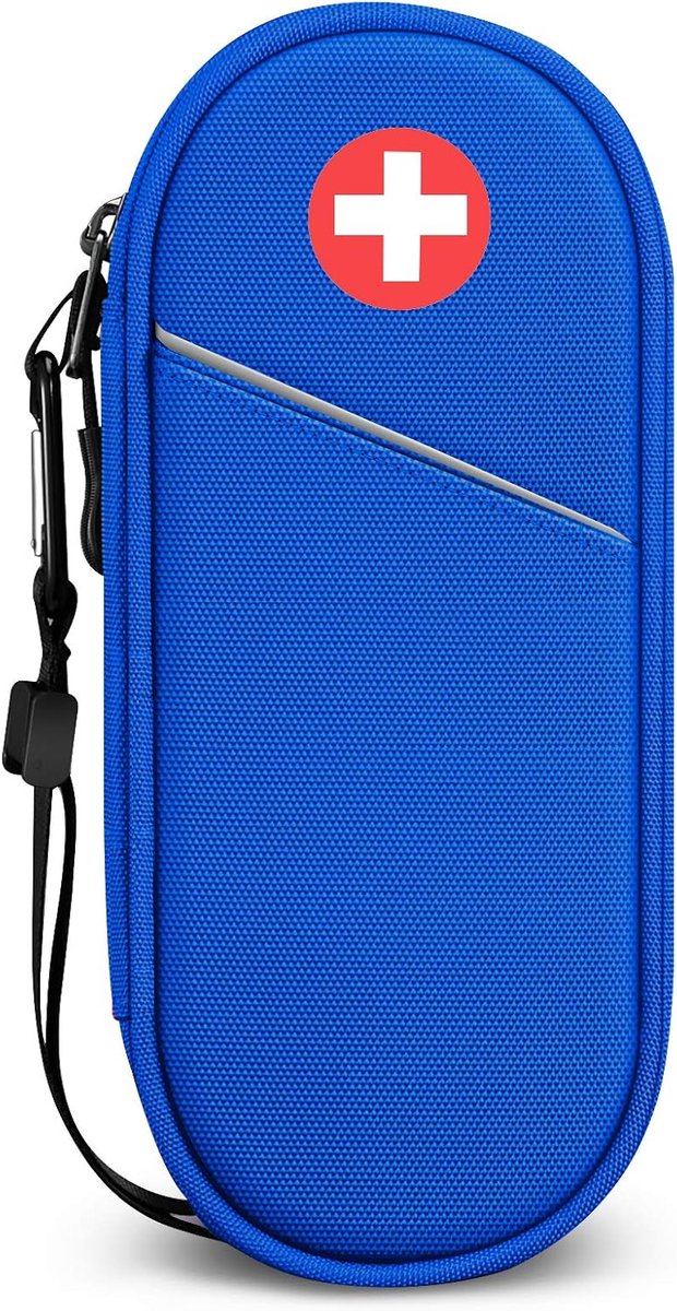 Geïsoleerde Medische Draagtas voor EpiPens en Medicijnen - Ideaal voor Astma, Allergieën en Noodgevallen (Blauw)
