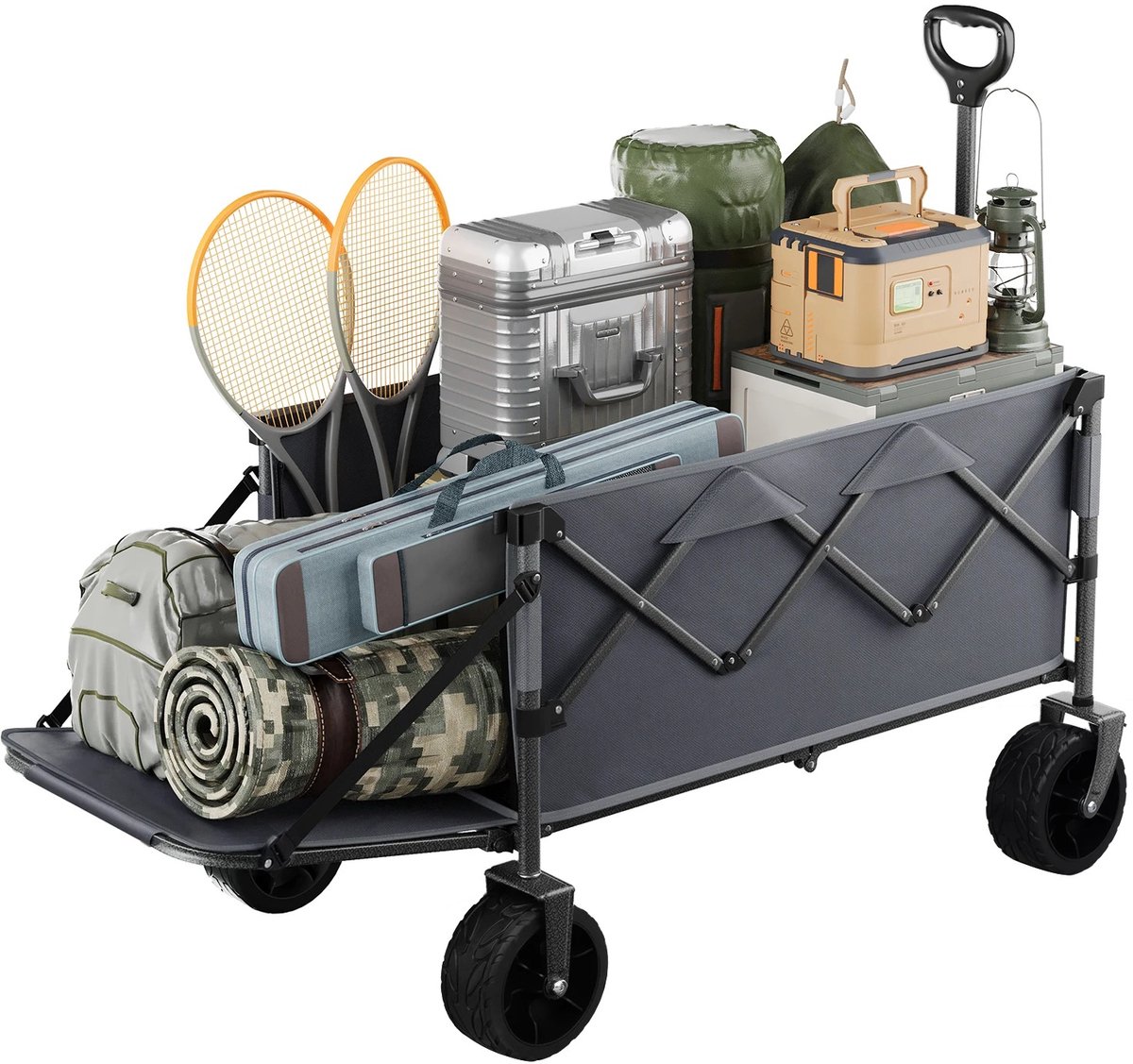 Opvouwbare Tuinwagen - Tuinwagen - Bolderkar - Kruiwagen - Kar - Bolderwagen - Transportkar - Tuinkar - Tuintrolley - Tuin - Huis - Trolley - Kamperen - Survival - Outside - Strandwagen