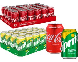 Sprite Original 24 x 330ML + Coca Cola 24 x 330 ML frisdrank