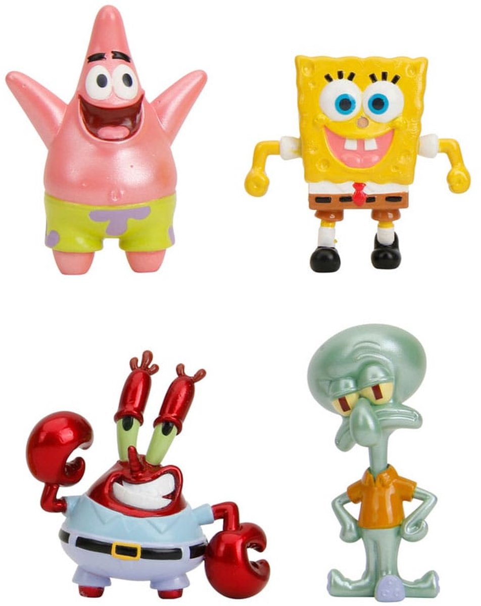 Jada Toys Spongebob Squarepants Nano Metalfigs Diecast Mini Figuur 4-Pack Wave 1 4 cm Mini-Figuur