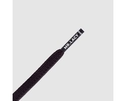 Mr. Lacy - Schoenveter - Flexies - Plat - Zwart  - Elastische veters - Lengte 90 cm