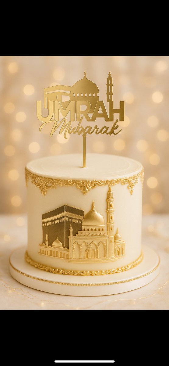 Golden Moslim Umrah Mubarak Topper Hajj Mubarak taarttopper en bedelset
