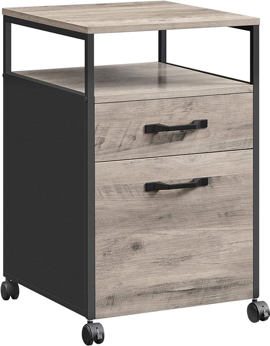 MAZAZU - Bestandskast - 2 Laden - Rollende Kantoorarchiefkast - 42x44x66.5