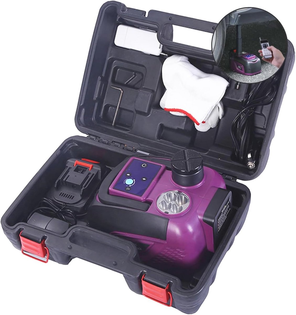 Oplaadbare hydraulische krik - Elektrische krik 12V voor auto, aanhangwagen en vrachtwagen (5 ton)