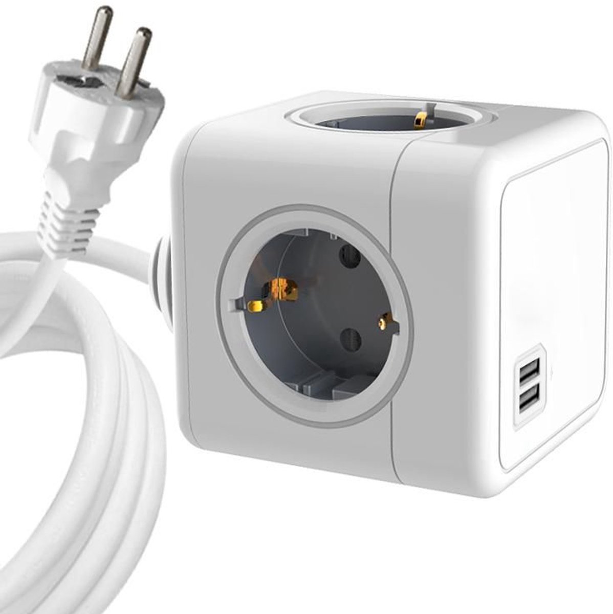 ProXtend 4-weg Schuko Power Cube 1.4M wit met USB