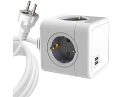 ProXtend 4-weg Schuko Power Cube 1.4M wit met USB