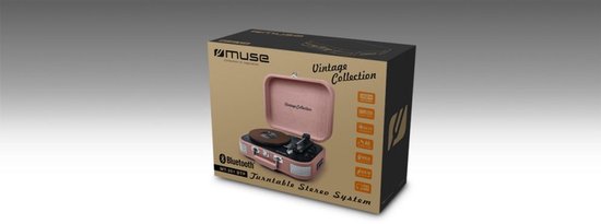 Muse MT-201BTP - Bluetooth kofferplatenspeler met encoding-functie, roze — afbeelding 4