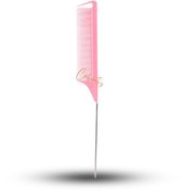 Cabantis® Puntkam met Haak – Styling Tool voor Haar – Professionele Kapper Kam – Haarverdeler & Toupeer Kam – Antistatisch – Geschikt voor Alle Haartypes - Roze