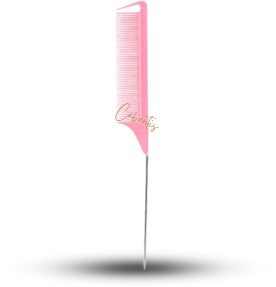 Cabantis® Puntkam met Haak – Styling Tool voor Haar – Professionele Kapper Kam – Haarverdeler & Toupeer Kam – Antistatisch – Geschikt voor Alle Haartypes - Roze