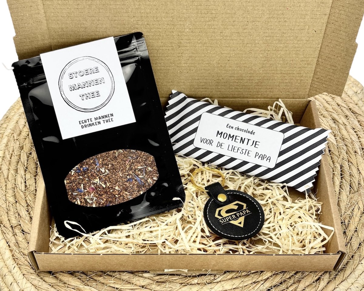 Vaderdag Giftset | Stoere Mannen Thee | Chocolade Momentje | Cadeau Voor Papa | Verjaardag Cadeau | Vader | Papa | Vaderdag Cadeau | Liefste Papa