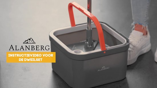 Ensemble de serpillères ALANBERG® – Balai à 2 compartiments – Essorage automatique – Tampons en microfibre – Pour tous les Sols