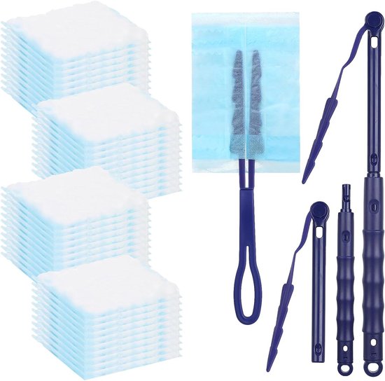 Lot de 30 plumeaux à poussière pour Swiffer - avec 1 poignée, 1 Perche