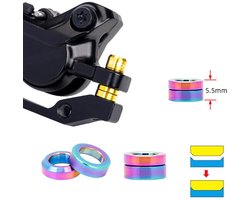 Nordivar - 4 stuks Rem Schroefringen Afstandhouder M6 Titanium Caliper Vaste Schroeven Concaaf Convex Compensatie Schijf voor Mountainbike Fiets