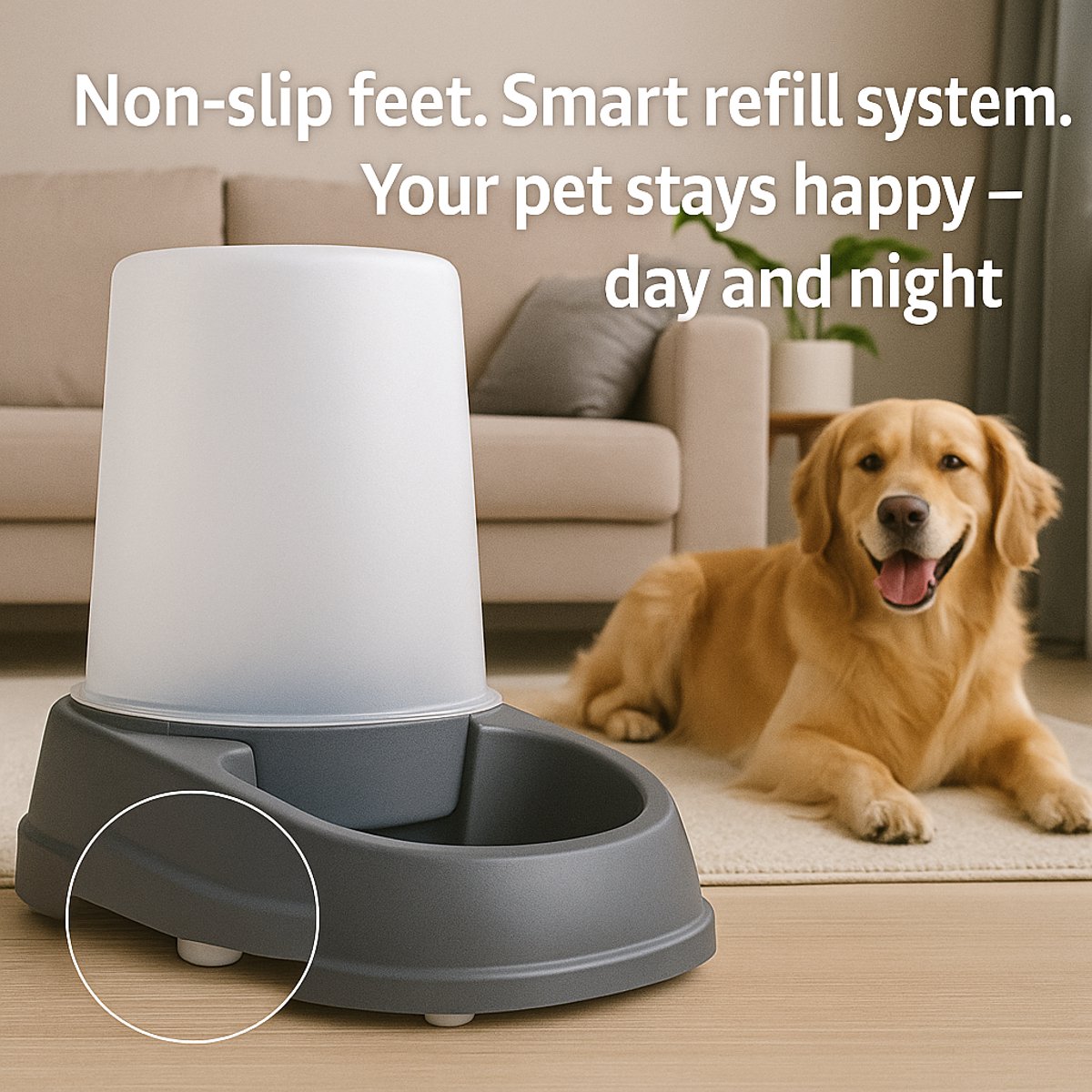 Flamingo Raja Voer- en Waterautomaat 2,5L Grijs - afbeelding 3