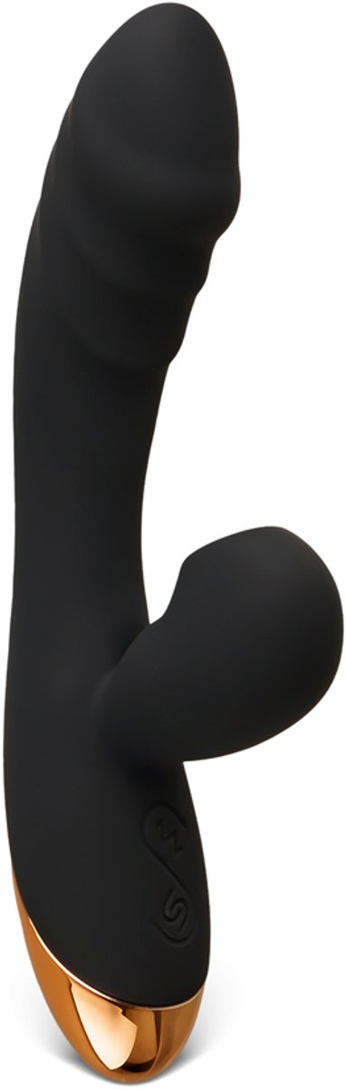 Luxe Rabbit Vibrator – Zwart met Gouden Accenten – Dual Motor & 10 Standen – Oplaadbaar & Waterproof