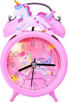 Antusias® Dreamy Unicorn Moments - Kinder Wekker Met Nachtlampje - Analoog - Roze Eenhoorn Wekker - Voor Meisjes 3 tot 10 Jaar