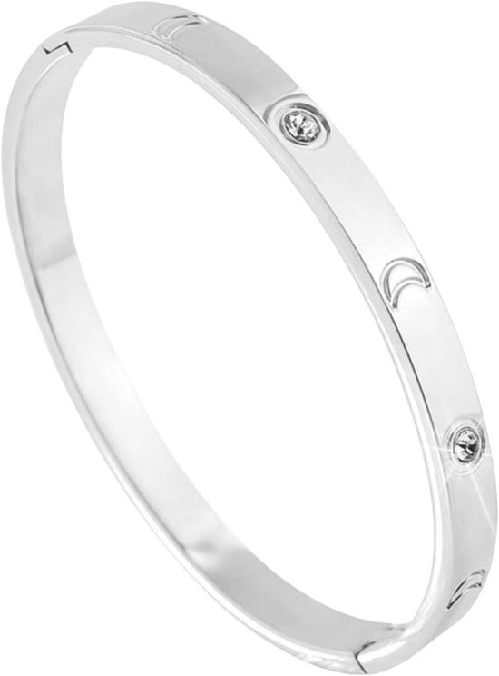 Gegraveerde armband voor dames van roségoudkleurig roestvrij staal