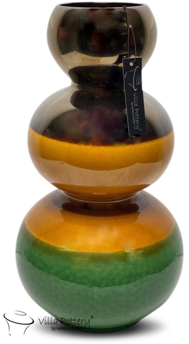 Villa Pottery AndesTrio Goud Geel Groen 25x32
