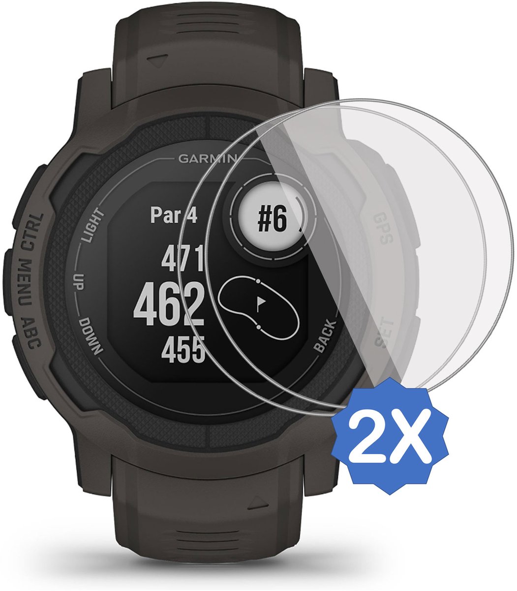 2x Screenprotector geschikt voor GARMIN Instinct 2 Folie - Screen Protector
