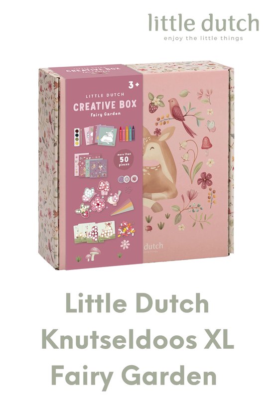 Little Dutch Knutseldoos - Fairy Garden - Met verf, waskrijt, stickers en foamklei - Knutselen - Speelgoed kinderen - Voor meisjes- Vanaf 3 jaar