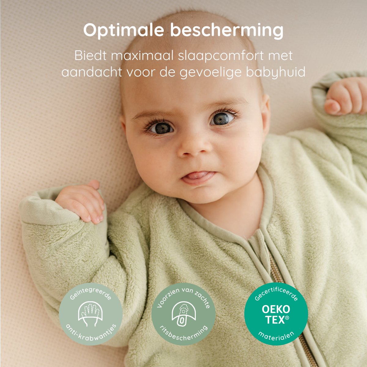 TupTam baby all-season slaapzak rond OEKO-TEX gecertificeerde materialen met afneembare mouwen 2,5 TOG unisex, veren, 56-62