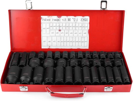 FUNSUEI 15-delig Zeskantige Dopsleutelset – 5,5-19 Mm, 80 Mm Lang, In Opbergbox