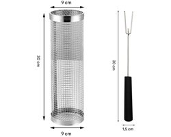 Set van rollende grillmanden - Draagbare gaasgrillkooi met vorken - Camping, buitenbarbecue, koken, grillaccessoires - Geschikt voor vlees, vis, groenten - roestvrij staal - BBQ-liefhebber cadeaumand - 2 stuks Set van rollende grillmanden - Draagbare gaasgrillkooi met vorken - Camping, buitenbarbecue, koken, grillaccessoires - Geschikt voor vlees, vis, groenten - roestvrij staal - BBQ-liefhebber cadeaumand - 2 stuks