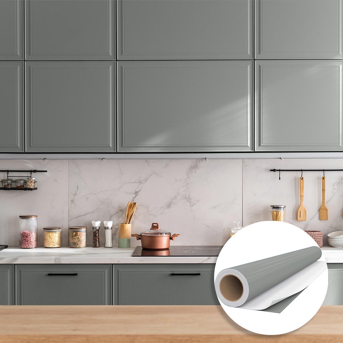 Waterdichte zelfklevende vinylfolie op rol per meter - Afwasbare sticker voor keuken, meub